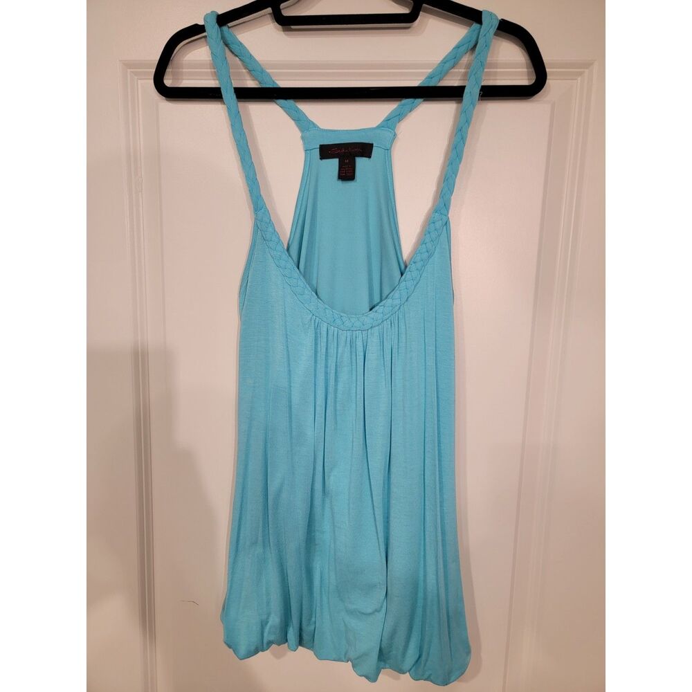 Seductions Womens Braided Strap Tank Top size Medium Blue